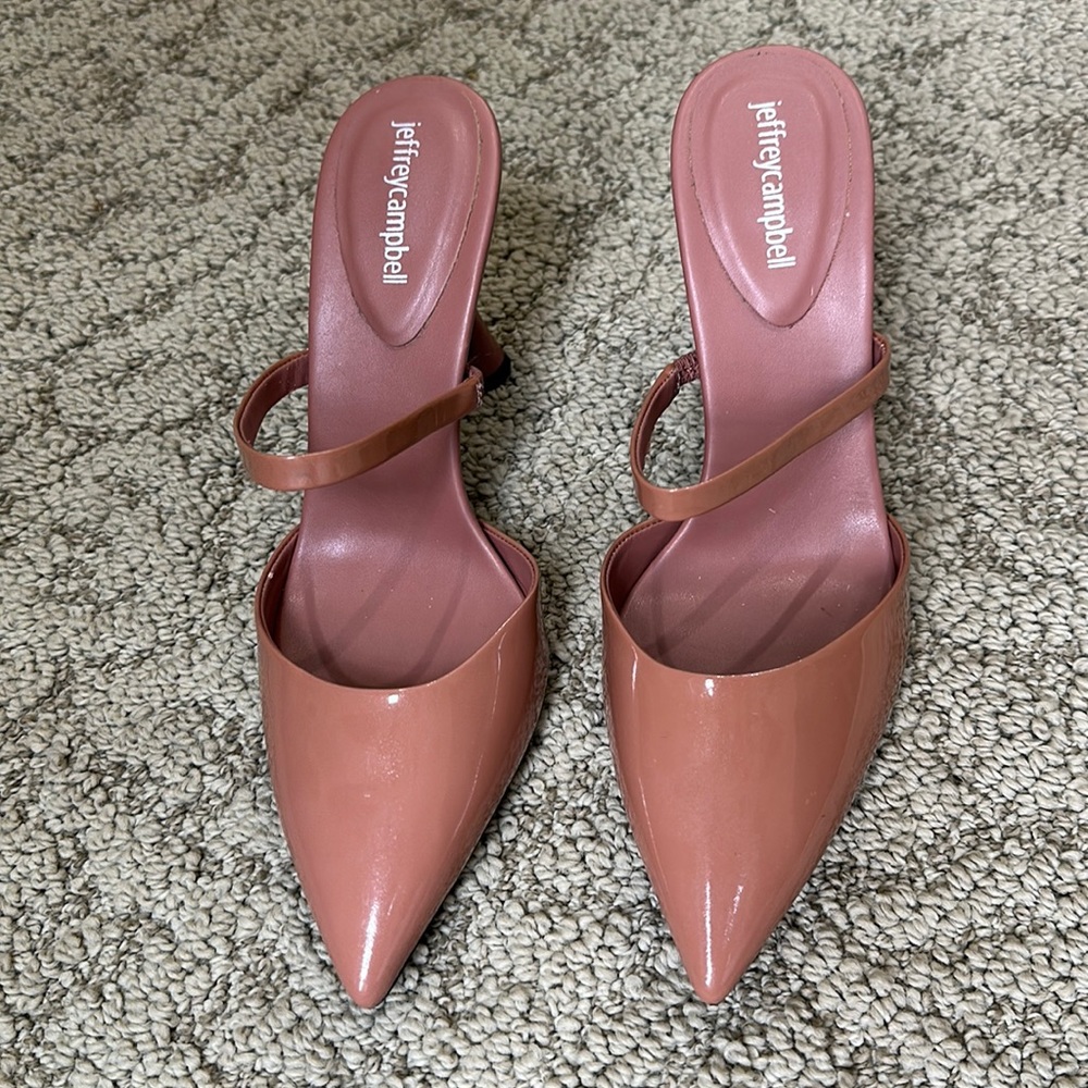 Jeffrey Campbell Crowne Pointe Tan size 9.5 Colored Patent Leather